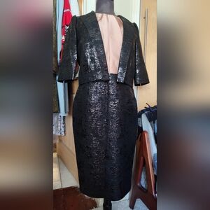 Max Mara Pianoforte Textured Two-Piece Dress Set 10 12 Italy